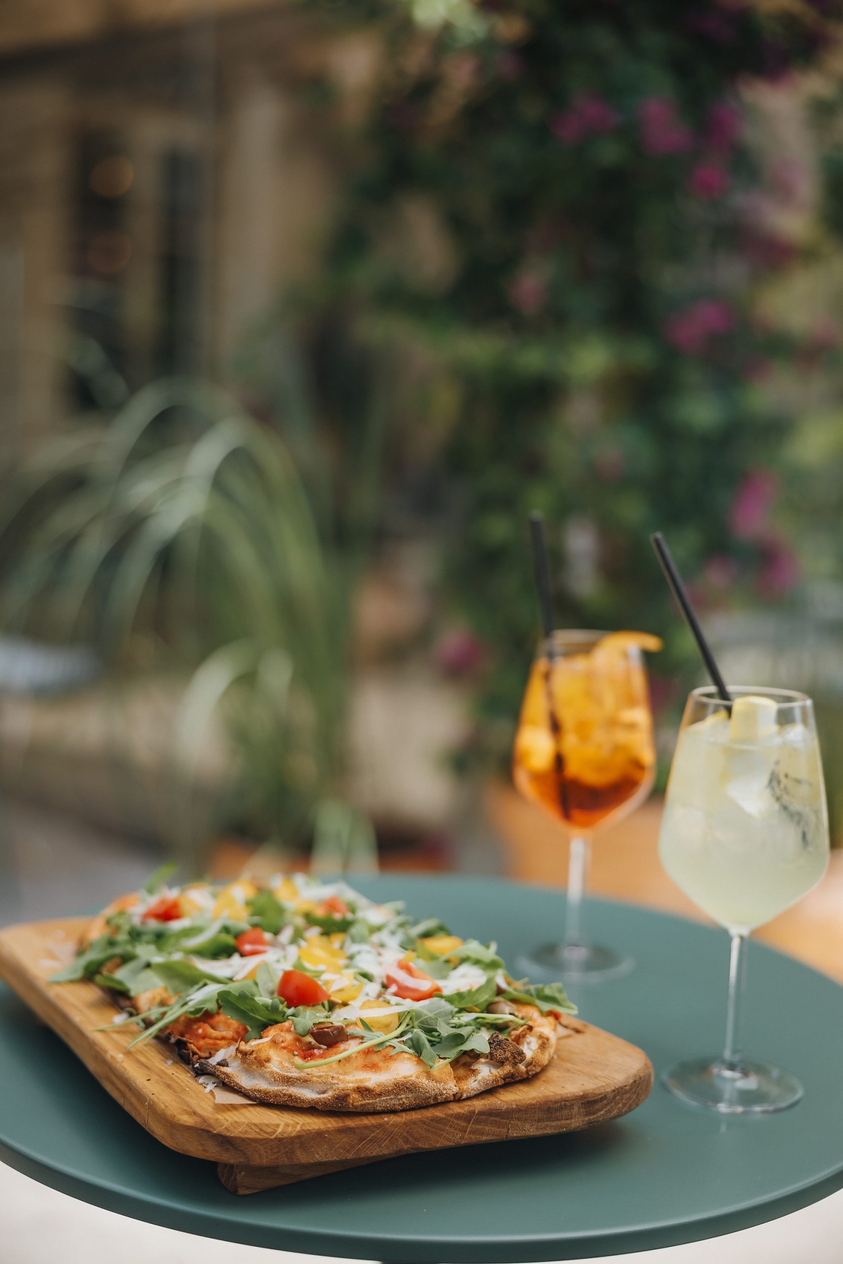 Pinsa and Aperol at Pino