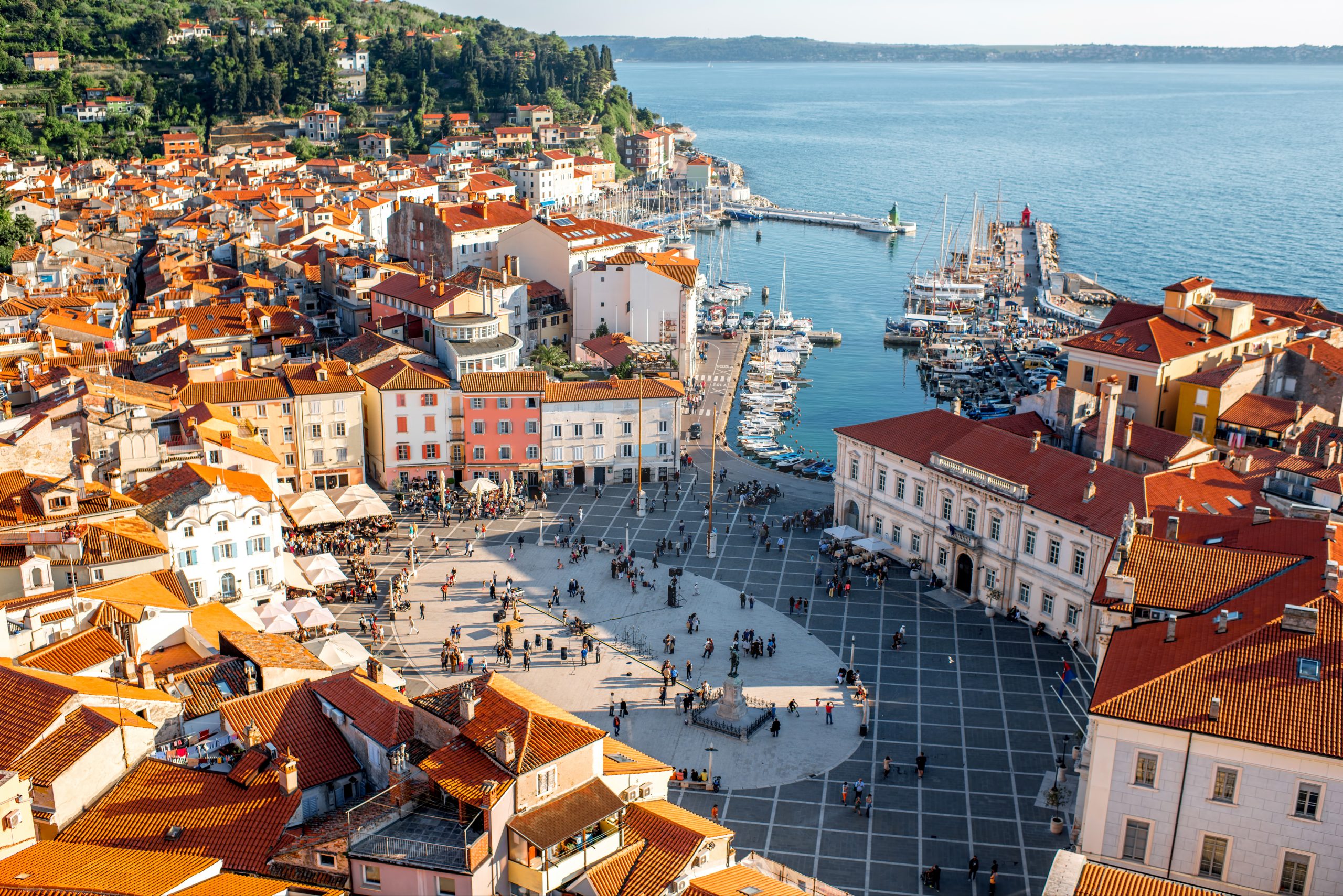 Aerial view of Piran