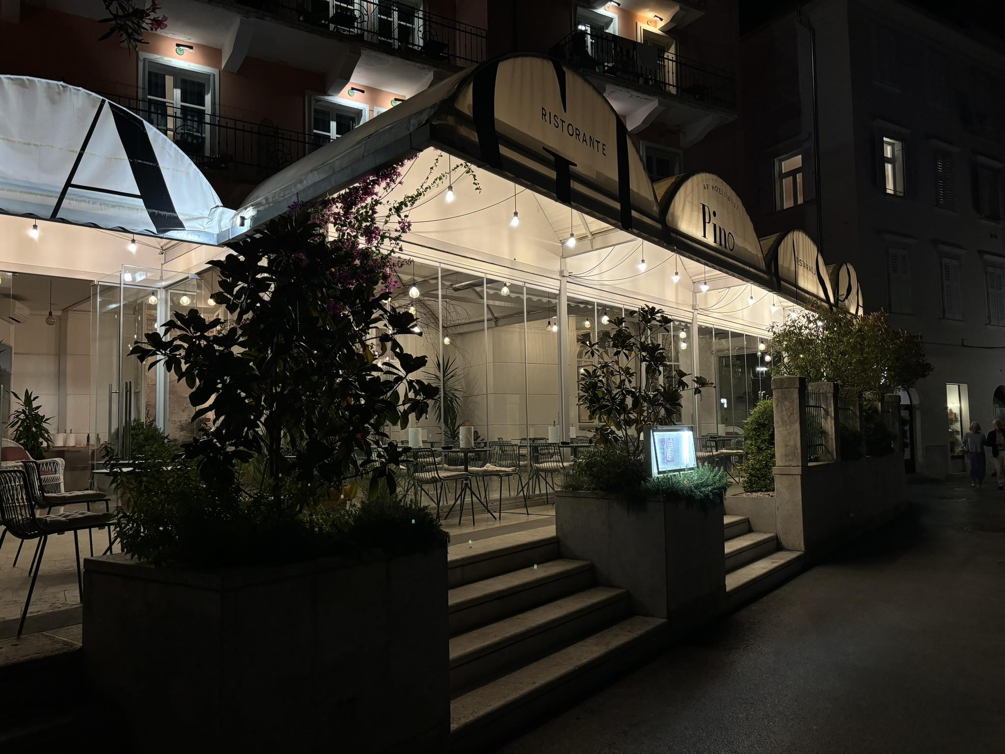 Terrace at night